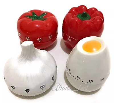 Apollo Novelty Kitchen Timer Tomato Red Pepper Garlic And Boiled Egg Shape  • £8.95