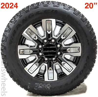 4 2024 GMC Denali Sierra 2500 3500 HD 8 Lug Black Mach OEM 20” Wheels Rims Tires • $2695