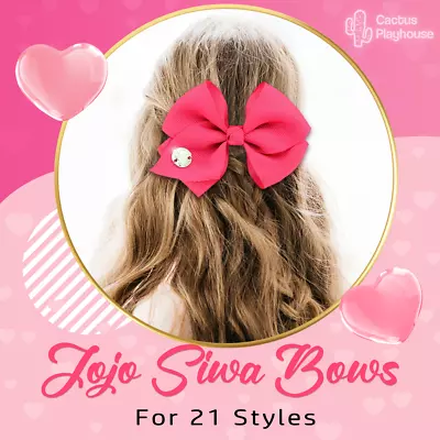 JOJO SIWA Hair Clips Bows 6 Pieces Rainbow Printed Knot Ribbon Accessories Party • $7.75