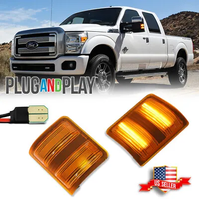 For Ford F250 F350 F450 F550 Amber Lens Full LED Side Mirror Marker Signal Light • $19.99