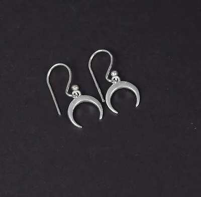 $7.99 • Buy 925 Solid Sterling Silver Moon Style Plain Hook Earring -0.7 Inch V911
