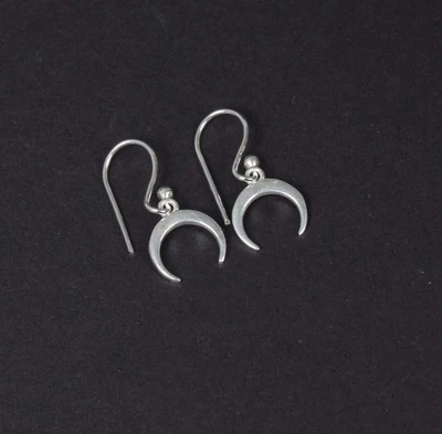 $7.99 • Buy 925 Solid Sterling Silver Moon Style Plain Hook Earring -0.7 Inch V911