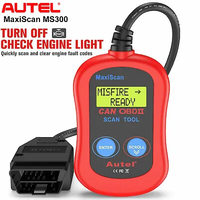 Autel MaxiScan MS300 OBDII Auto Diagnostic Tool Scanners Erase Engine Fault Code • $19.98