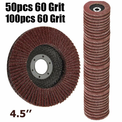 £37.99 • Buy 100x Pretec Flap Grinding Sanding Discs 115mm 4.5  Angle Wheel 40 60 80 120 Grit