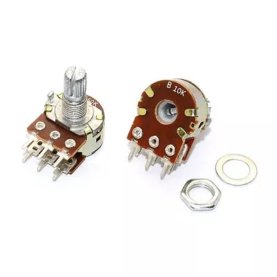 10PCS B10K Dual Stereo Potentiometer Pots Shaft S 15mm 6Pin • £2.64