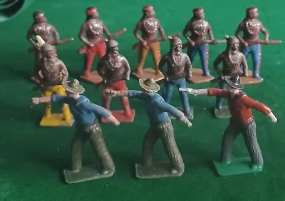 Vintage Metal/Lead Toy Cowboys And Native American Indians × 12 Britains  • £4