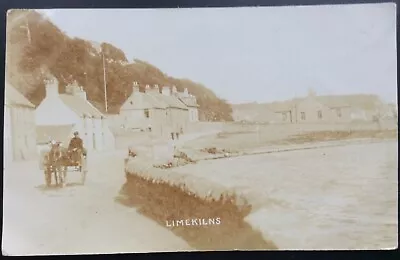 1909 D C Simpson Dunfermline Real Photograph Postcard   Limekilns   Fife Cart • £15