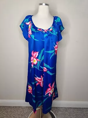 Vintage Hilo Hatties Hawaiian Mumu Dress Size XK Long Midi Tropical Floral • $20.99