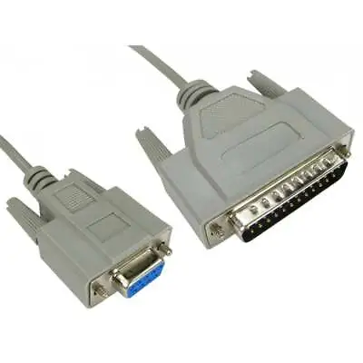 3m Serial Cable 9 Pin Female To 25 Pin Male RS232 Lead D9 To D25 3 Metre Long • £4.99