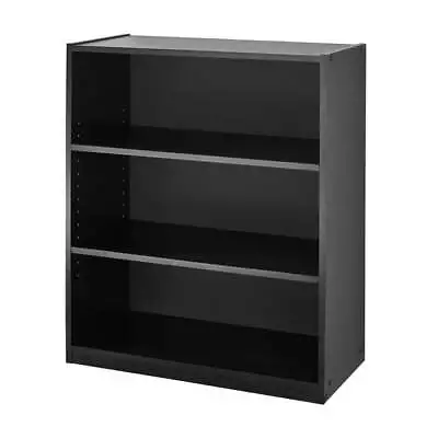 3-Shelf Bookcase Bookshelf Shelving With Adjustable Shelves True Black Oak • $26.99