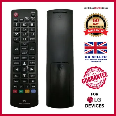 New Replacement For LG AKB73715603 TV Remote Control UK • £4.97