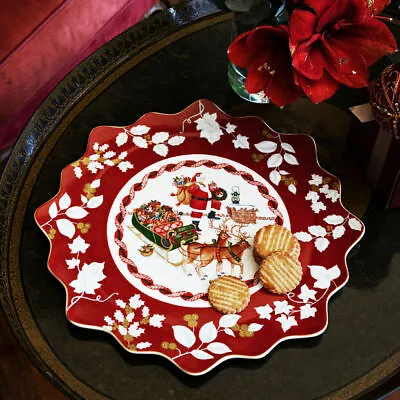 Villeroy & Boch TOY'S FANTASY 16.5  Large Pastry Plate:  Santa On Rooftop #2248 • $112