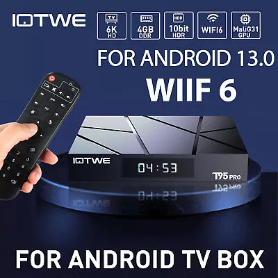 NEW 6K T95 PRO 5G WIFI6 Smart TV BOX Android 13.0 UHD Media Player 4GB+64GB UK • £42.39