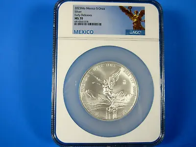 2023 Mo Mexico 5 Oz. The Silver Mexican Libertad NGC Ms 70 Early Releases • $499