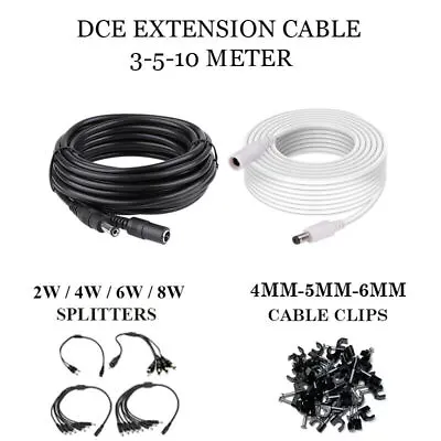 DC POWER 12V EXTENSION CABLE For CCTV CAMERA / LED / DVR / PSU LEAD 5.5 X 2.1mm • £4.30