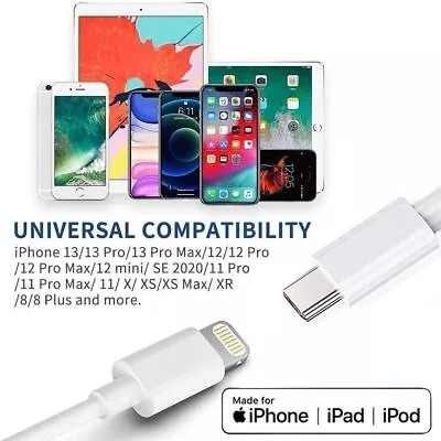 6 Ft/2m USB C Type C PD 20W Cable Fast Charging Charger For IPhone 14 13 11 Pro • $6.99