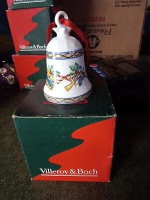 Vintage Villeroy & Boch Magic Holly Bell Christmas Ornament Drums French Horn • $9.95