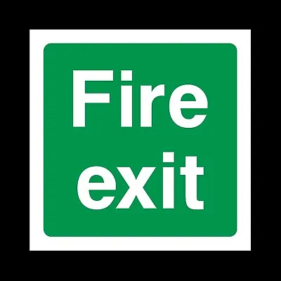 £1.29 • Buy Fire Exit Here Rigid Plastic Sign OR Sticker - All Sizes - Emergency (EE49)