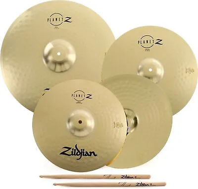 Zildjian Planet Z 4-piece Cymbal Set - 14  16  20  Plus 5A Sticks • $539