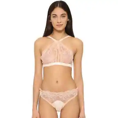 Mimi Holliday M Twist Halter Neck Bra Peach Bralette Damaris Lace Lingerie Sexy • $89.98