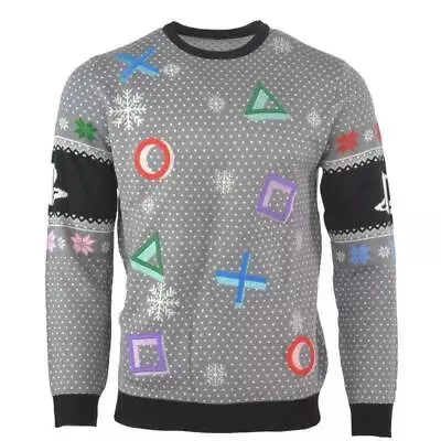 $32.06 • Buy Official Numskull PlayStation Symbols Christmas Jumper - Grey UK 2XL /US XL New