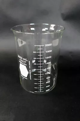 Kimax 2000ml Lab Glass Heavy Duty Graduated Beaker Pour Spout #14000 • $19.49