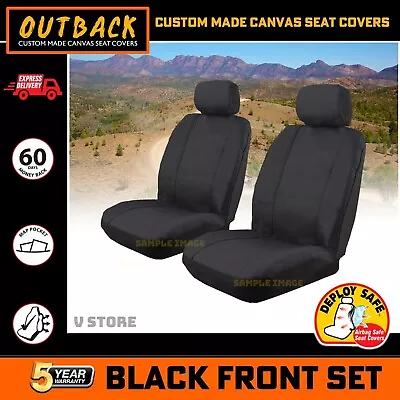 FRONT CANVAS Seat Covers For Mazda BT- 50 TF XT Single Cab 7/2020-2024 Black • $122.55