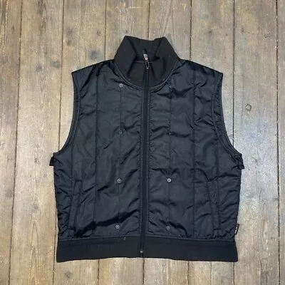 Ralph Lauren Polo Gilet Y2K Full Zip Sports Puffer Vest Black Mens Large • £24