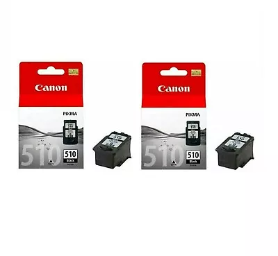£35.99 • Buy Genuine Original Canon PG-510 Black Ink Cartridges Twin Pack For PIXMA IP2700