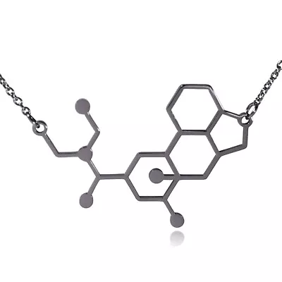 LSD Lysergic Acid Diethylamide Molecule Stainless Steel Necklace • $17.99