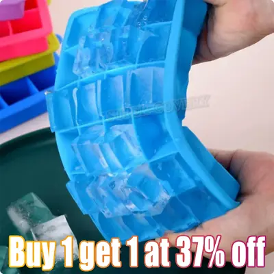 24 Grids Silicone Large Wax Ice Cube Tray Mould Giant Maker Square Juicy Mold • £3.06
