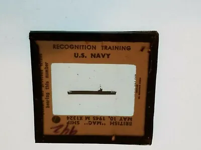 $4.85 • Buy 0942 PHOTO GLASS SLIDE PLANE/SHIP Military BRITISH MAC SHIP 1945 M X1324