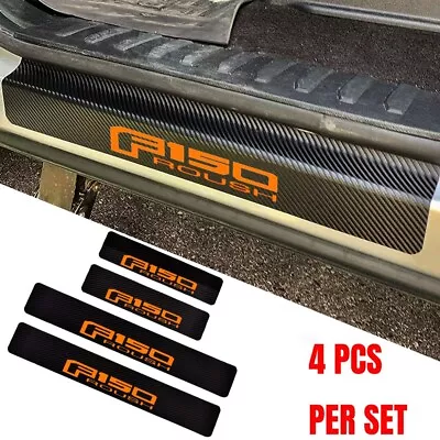 4 Pcs Carbon Fiber Leather Car Door Sill Protector Sticker For Ford F150 Roush • $22.79