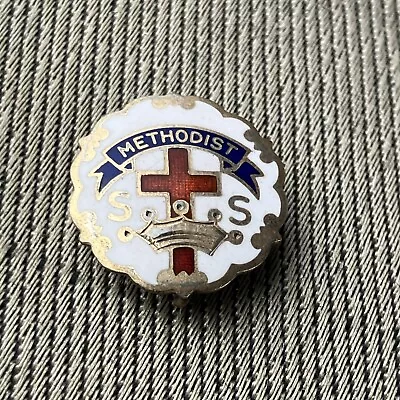 Vintage Old  Enameled Methodist Sunday School Pin • $9.99