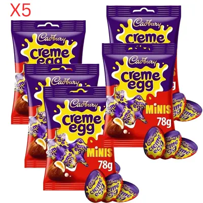 5 X Bags Of Cadbury Chocolate Mini Creme Easter Eggs GIFT IDEA BB  31 July 2024. • £15.40