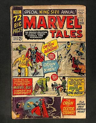 Marvel Tales #2 Origin Avengers! X-Men! Dr. Strange! Hulk! Marvel 1965 • $1.25