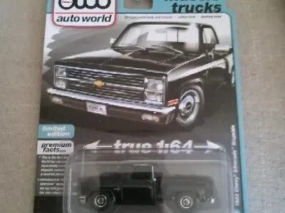 Auto World Muscle Trucks 1983 Chevy  Silverado  Stepside Black W Wood Slat Bed • $8