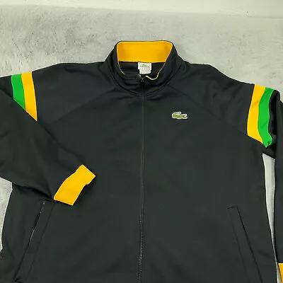 Lacoste Jacket Mens 4XL Black Track Stripes Full Zip Sport Alligator Street • $52.11