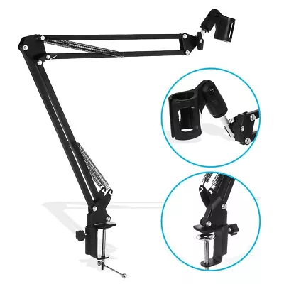 Adjustable Desktop Microphone Arm Stand Support Pro Music Audio Equipment Mount • £117.94