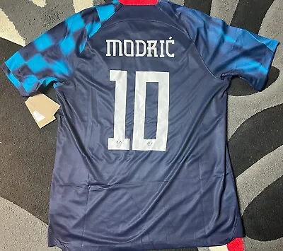 CROATIA Nike Football 2022 World Cup Shirt Trikot Soccer Jersey MODRIC 10 Medium • $153