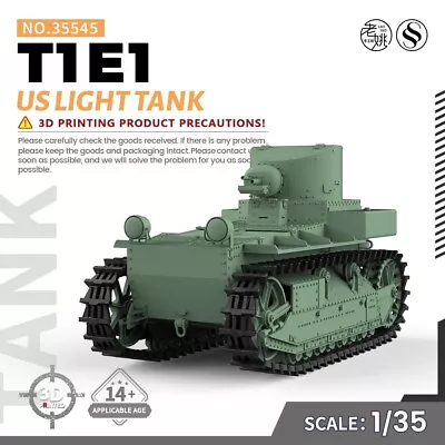 SSMODEL 545 V1.9 1/35 Military Model Kit US T1E1 Light Tank WWII WAR WOT • $43.99