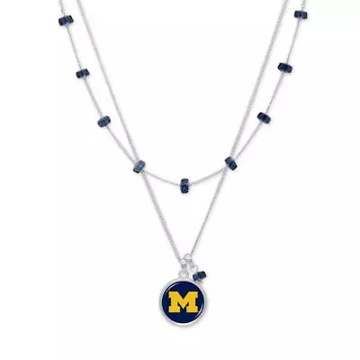 Michigan Wolverines Ivy Necklace Silver Chain Jewelry Gift UM • $22.49