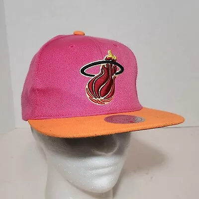 Miami Heat Mitchell & Ness Hardwood Classics Snapback Hat Cap NBA • $19.70