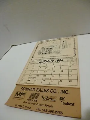 Vintage 1994 12-Month Hanging Wall Calendar Conrad Sales Co Inc Conrad Iowa MF N • $6