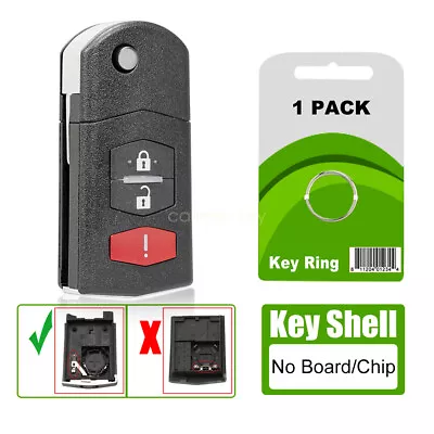 For Mazda 2 3 5 CX-7 CX-9 Flip Key Case Remote Fob Shell 3Btn BGBX1T478SKE125-01 • $9.39