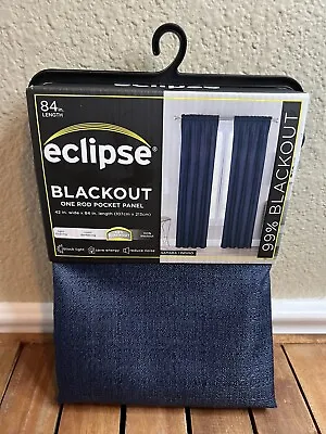 NEW ONE Eclipse Blackout Rod Pocket Panel Curtain Drape 42 X84  Indigo Blue • $19.99