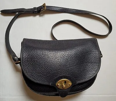 Vintage Dooney & Bourke Women's Saddle Bag Black Leather Messenger Hard To Find  • $90