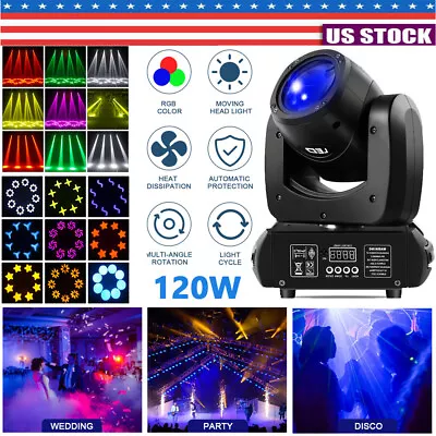 120W LED Moving Head Light RGBW 8Gobo Beam Stage Spot Lighting DJ Disco Show DMX • $109.99