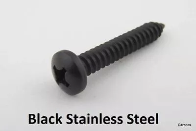 No10 4.8mm Black Stainless Steel Phillips Pan Head Self Tapping Screws Pozi Pili • £3.30