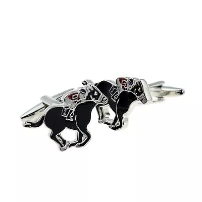 Horse Racing Equestrian CUFFLINKS Mens Accessory Birthday Present GIFT BAG • £7.89